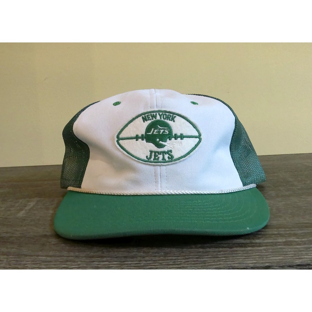 VTG New York Jets Sports Specialties Rope Trucker Hat Snapback Made Korea 1980s